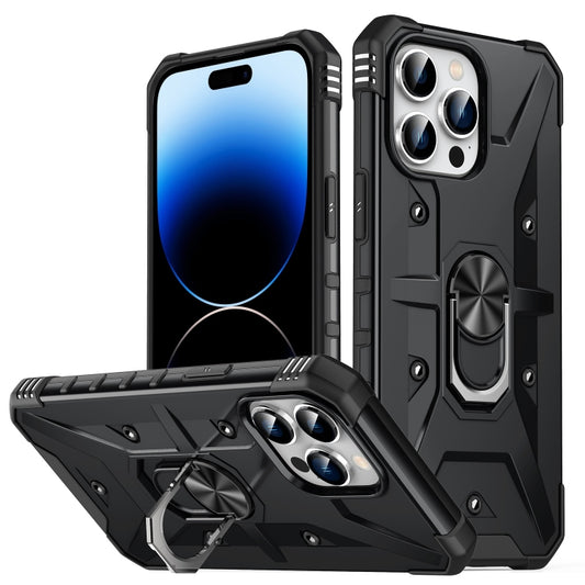 For iPhone 14 Pro Max Ring Holder Phone Case (Black) - iPhone 14 Pro Max Cases by buy2fix | Online Shopping UK | buy2fix