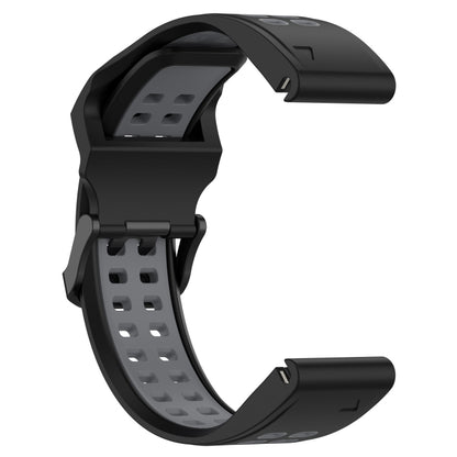 For Garmin Fenix 7S / 6S / 5S Two-color Silicone Watch Band(Black Grey) - Watch Bands by buy2fix | Online Shopping UK | buy2fix