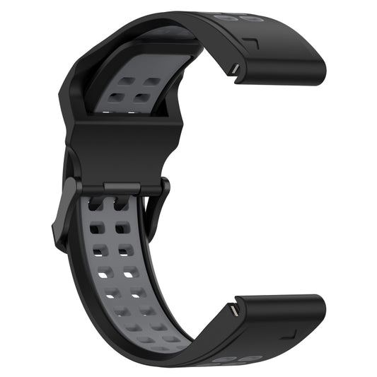 For Garmin Fenix 7S / 6S / 5S Two-color Silicone Watch Band(Black Grey) - Watch Bands by buy2fix | Online Shopping UK | buy2fix