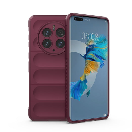 For Huawei Mate 50 Pro Magic Shield TPU + Flannel Phone Case(Wine Red) - Huawei Cases by buy2fix | Online Shopping UK | buy2fix