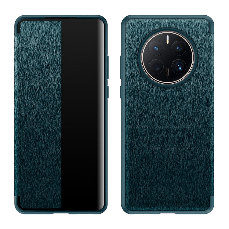 For Huawei Mate 50 Leather + TPU Frame Shockproof Phone Case(Green) - Huawei Cases by buy2fix | Online Shopping UK | buy2fix