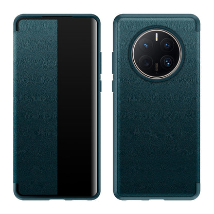 For Huawei Mate 50 Leather + TPU Frame Shockproof Phone Case(Green) - Huawei Cases by buy2fix | Online Shopping UK | buy2fix