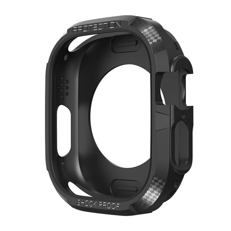 Three-proof TPU Carbon Fiber Protective Case For Apple Watch Ultra 3 / 2 / 1 49mm(Black) by buy2fix
