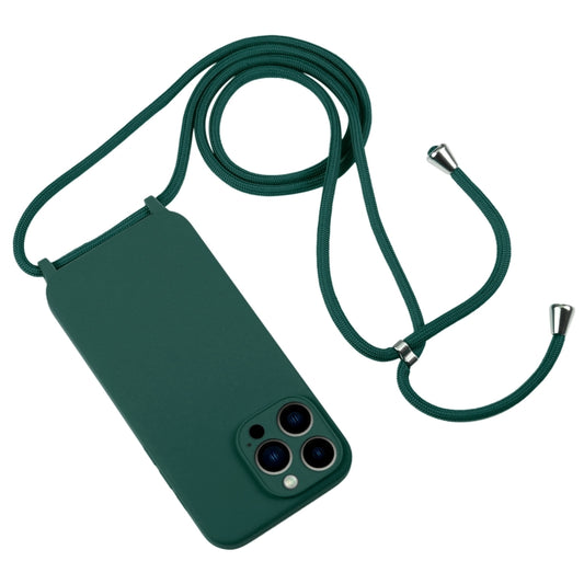 For iPhone 13 Pro Max Crossbody Lanyard Liquid Silicone Case(Clover Green) - iPhone 13 Pro Max Cases by buy2fix | Online Shopping UK | buy2fix