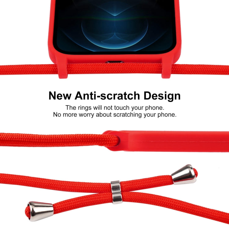 For iPhone 12 Pro Max Crossbody Lanyard Liquid Silicone Case(Red) by buy2fix