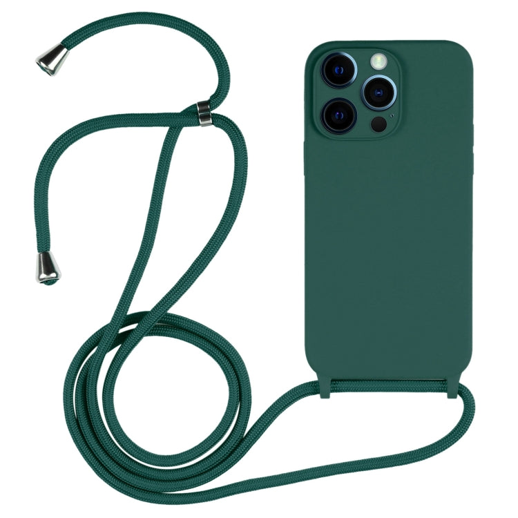 For iPhone 12 Pro Max Crossbody Lanyard Liquid Silicone Case(Clover Green) - iPhone 12 Pro Max Cases by buy2fix | Online Shopping UK | buy2fix