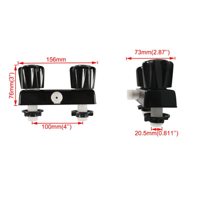A7616-02 Dual Knob RV Shower Faucet Valve Diverter(Black) - Others by buy2fix | Online Shopping UK | buy2fix