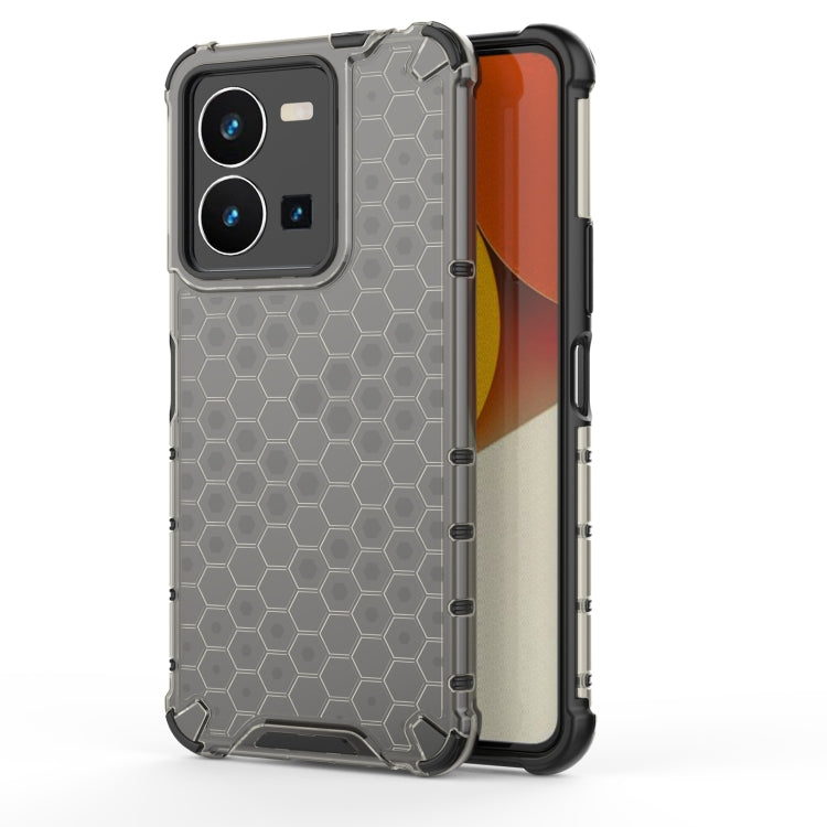 For vivo Y35 4G / Y22S 4G Global Honeycomb Phone Case(Black) - vivo Cases by buy2fix | Online Shopping UK | buy2fix