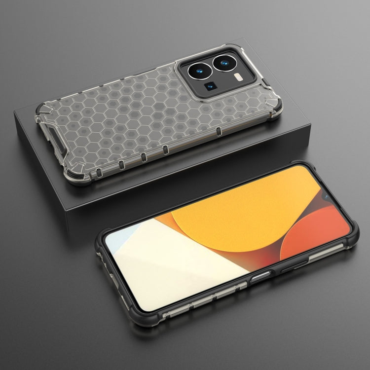 For vivo Y35 4G / Y22S 4G Global Honeycomb Phone Case(Black) - vivo Cases by buy2fix | Online Shopping UK | buy2fix