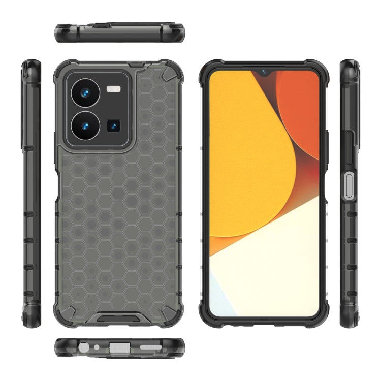For vivo Y35 4G / Y22S 4G Global Honeycomb Phone Case(Black) - vivo Cases by buy2fix | Online Shopping UK | buy2fix