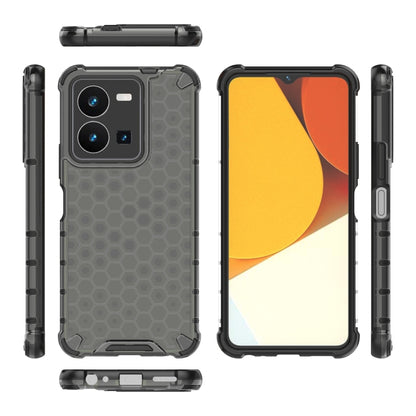 For vivo Y35 4G / Y22S 4G Global Honeycomb Phone Case(Black) - vivo Cases by buy2fix | Online Shopping UK | buy2fix