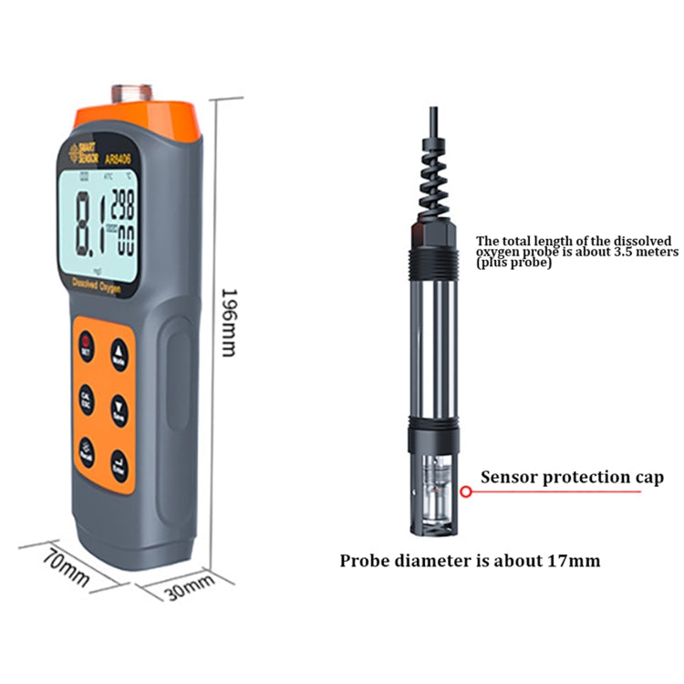 SmartSensor AR8406 Portable Dissolved Oxygen Analyzer Dissolved - Air & Water Quality Tester by buy2fix | Online Shopping UK | buy2fix