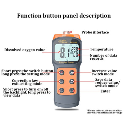 SmartSensor AR8406 Portable Dissolved Oxygen Analyzer Dissolved - Air & Water Quality Tester by buy2fix | Online Shopping UK | buy2fix