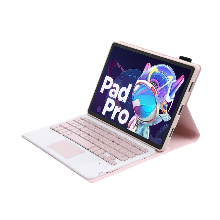 AM18-A Bluetooth Keyboard Leather Case with Touchpad For Lenovo XiaoXin Pad Pro 2022 11.2 inch(Pink) - For Lenovo by buy2fix | Online Shopping UK | buy2fix