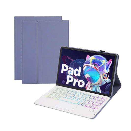 AM18-AS Tri-color Backlight Bluetooth Keyboard Leather Case with Touchpad For Lenovo XiaoXin Pad Pro 2022 11.2 inch(Blue) - For Lenovo by buy2fix | Online Shopping UK | buy2fix