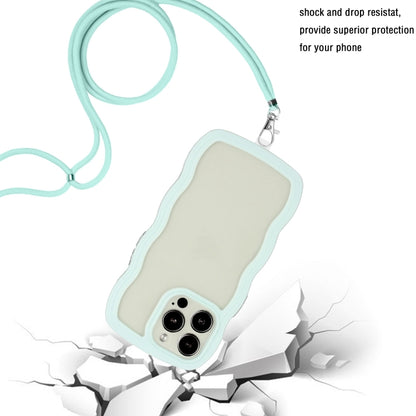 For iPhone 15 Pro Lanyard Candy Color Wave TPU Clear PC Phone Case(Green) - iPhone 15 Pro Cases by buy2fix | Online Shopping UK | buy2fix