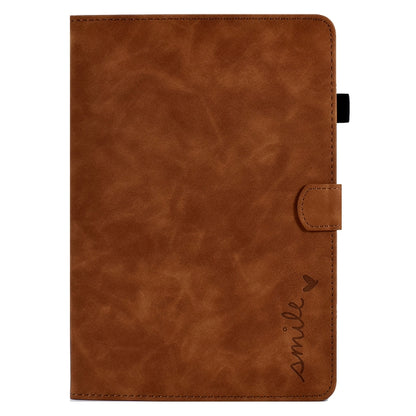 For iPad 10.2 / Air 10.5 2019 Embossed Smile Flip Tablet Leather Smart Case(Brown) - iPad Air (2019) Cases by buy2fix | Online Shopping UK | buy2fix