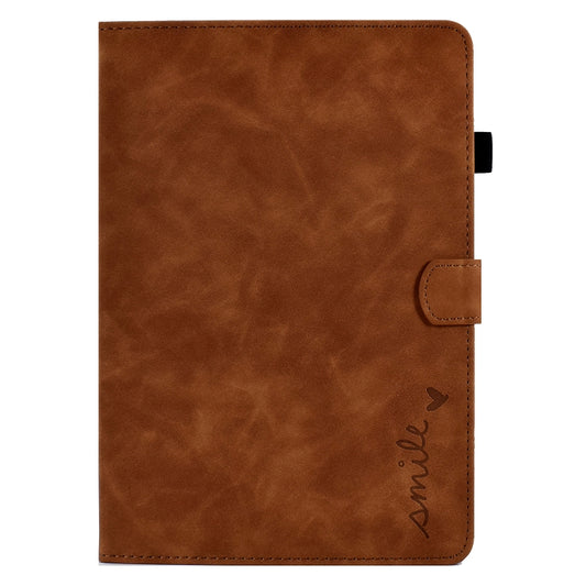 For iPad 10.2 / Air 10.5 2019 Embossed Smile Flip Tablet Leather Smart Case(Brown) - iPad Air (2019) Cases by buy2fix | Online Shopping UK | buy2fix
