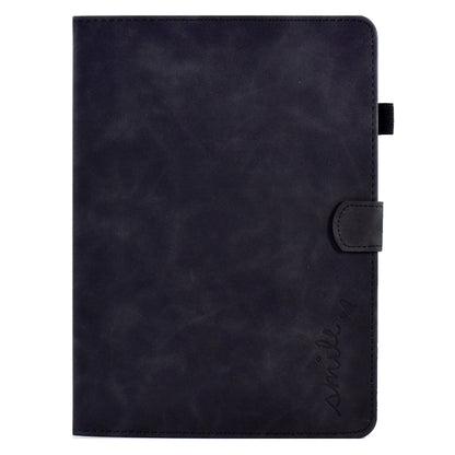 For iPad Air 2022 / 2020 10.9 Embossed Smile Flip Tablet Leather Smart Case(Black) - iPad Air (2022) / (2020) 10.9 Cases by buy2fix | Online Shopping UK | buy2fix