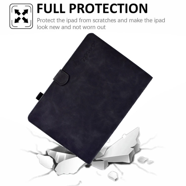 For iPad Air 2022 / 2020 10.9 Embossed Smile Flip Tablet Leather Smart Case(Black) - iPad Air (2022) / (2020) 10.9 Cases by buy2fix | Online Shopping UK | buy2fix