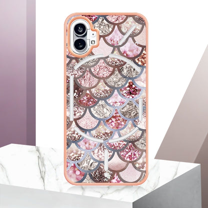 For Nothing Phone 1 Electroplating IMD TPU Phone Case with Ring(Pink Scales) by buy2fix