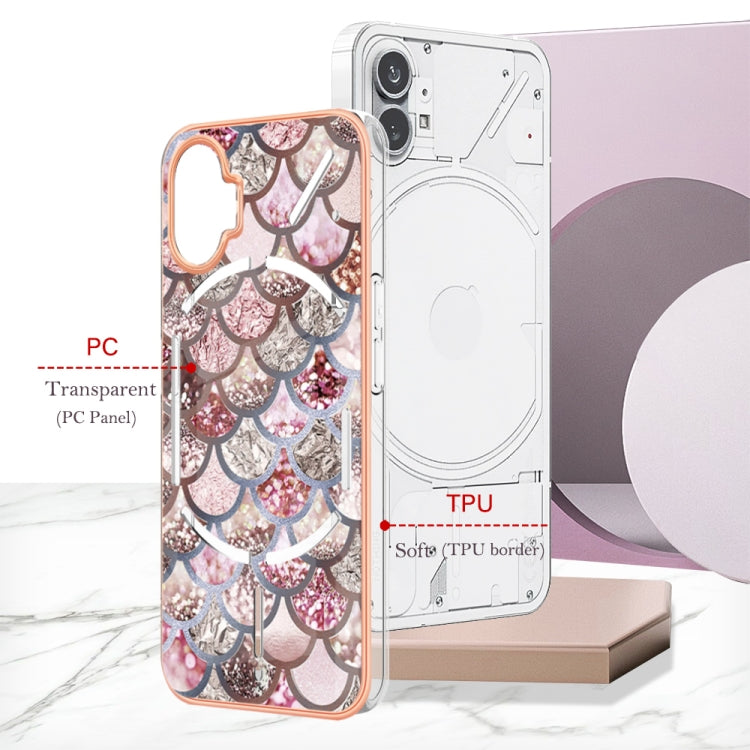 For Nothing Phone 1 Electroplating IMD TPU Phone Case with Ring(Pink Scales) by buy2fix