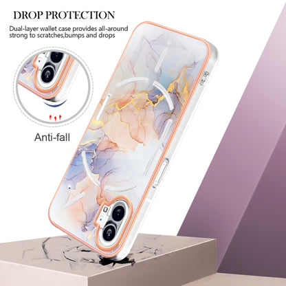 For Nothing Phone 1 Electroplating IMD TPU Phone Case with Ring(White Marble) - Nothing Cases by buy2fix | Online Shopping UK | buy2fix