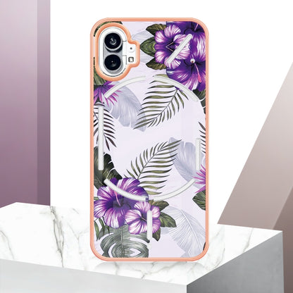 For Nothing Phone 1 Electroplating IMD TPU Phone Case with Ring(Purple Flower) by buy2fix