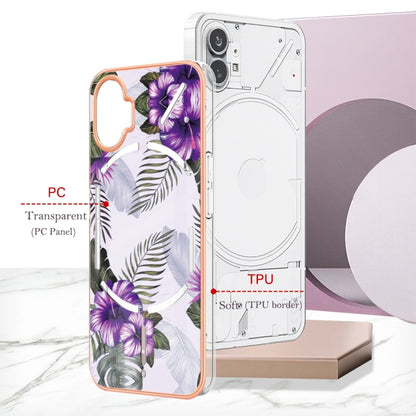 For Nothing Phone 1 Electroplating IMD TPU Phone Case with Ring(Purple Flower) by buy2fix
