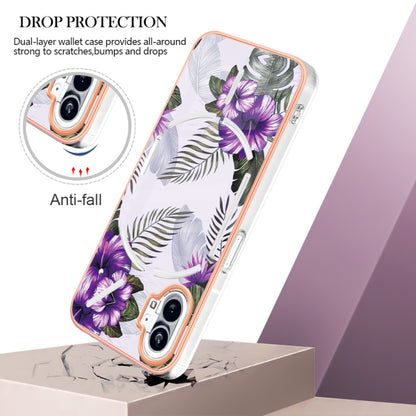 For Nothing Phone 1 Electroplating IMD TPU Phone Case with Ring(Purple Flower) by buy2fix