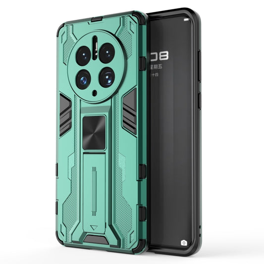 For Huawei Mate 50 Pro Supersonic Holder PC Soft TPU Phone Case(Green) - Huawei Cases by buy2fix | Online Shopping UK | buy2fix