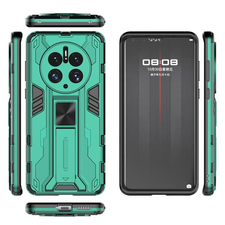 For Huawei Mate 50 Pro Supersonic Holder PC Soft TPU Phone Case(Green) - Huawei Cases by buy2fix | Online Shopping UK | buy2fix