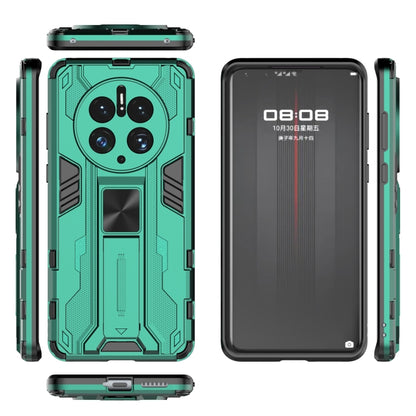 For Huawei Mate 50 Pro Supersonic Holder PC Soft TPU Phone Case(Green) - Huawei Cases by buy2fix | Online Shopping UK | buy2fix
