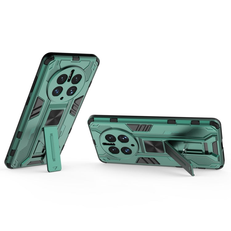 For Huawei Mate 50 Pro Supersonic Holder PC Soft TPU Phone Case(Green) - Huawei Cases by buy2fix | Online Shopping UK | buy2fix