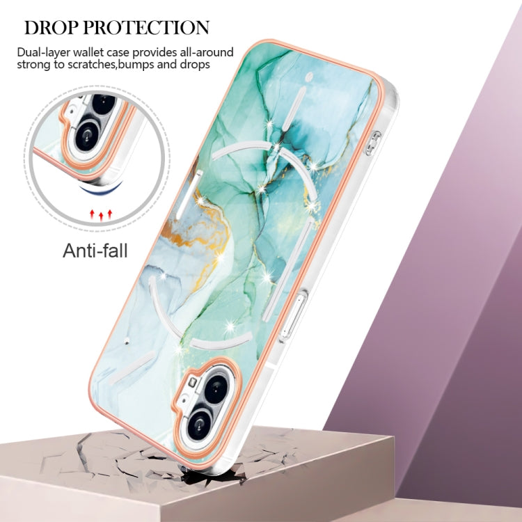 For Nothing Phone 1 Electroplating Marble Pattern IMD TPU Phone Case(Green 003) - Nothing Cases by buy2fix | Online Shopping UK | buy2fix