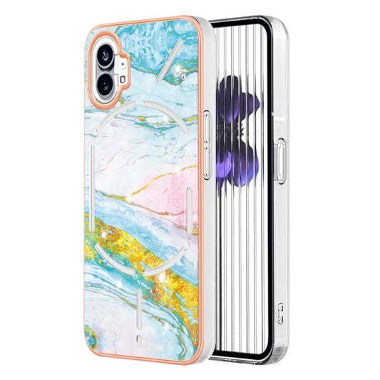 For Nothing Phone 1 Electroplating Marble Pattern IMD TPU Phone Case(Green 004) - Nothing Cases by buy2fix | Online Shopping UK | buy2fix