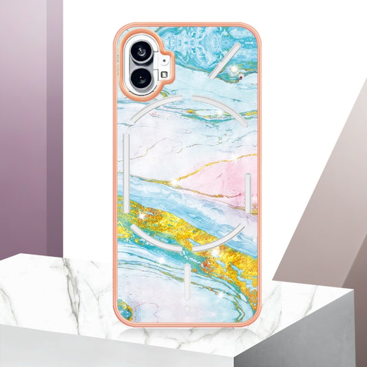 For Nothing Phone 1 Electroplating Marble Pattern IMD TPU Phone Case(Green 004) - Nothing Cases by buy2fix | Online Shopping UK | buy2fix