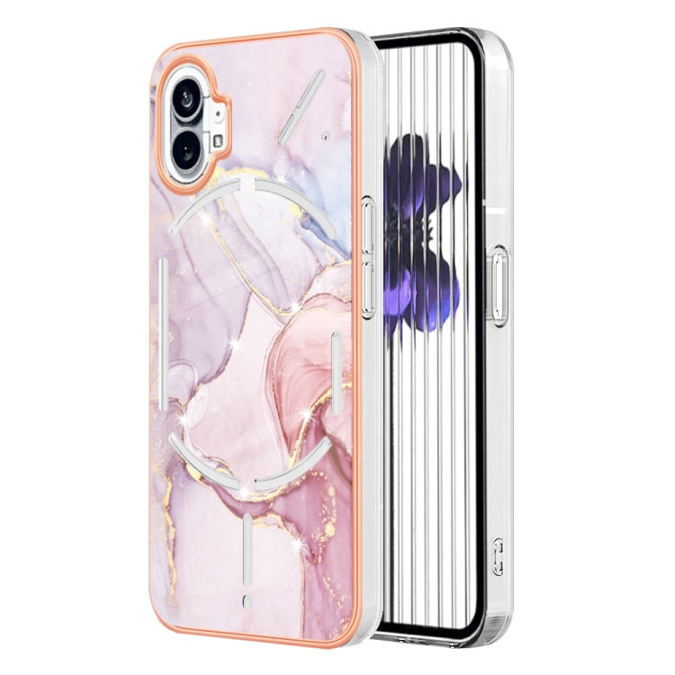 For Nothing Phone 1 Electroplating Marble Pattern IMD TPU Phone Case(Rose Gold 005) - Nothing Cases by buy2fix | Online Shopping UK | buy2fix