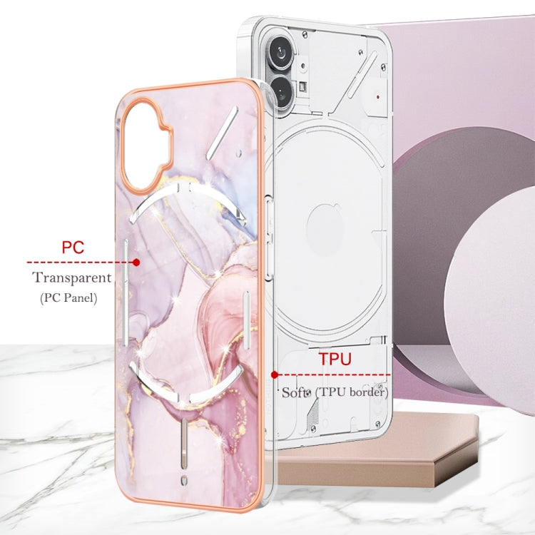 For Nothing Phone 1 Electroplating Marble Pattern IMD TPU Phone Case(Rose Gold 005) - Nothing Cases by buy2fix | Online Shopping UK | buy2fix