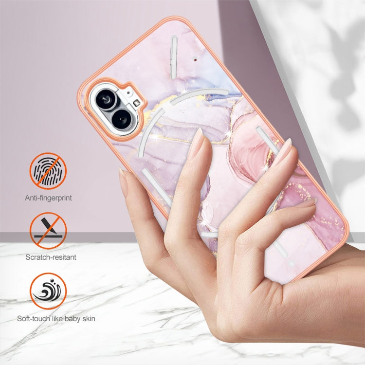 For Nothing Phone 1 Electroplating Marble Pattern IMD TPU Phone Case(Rose Gold 005) - Nothing Cases by buy2fix | Online Shopping UK | buy2fix
