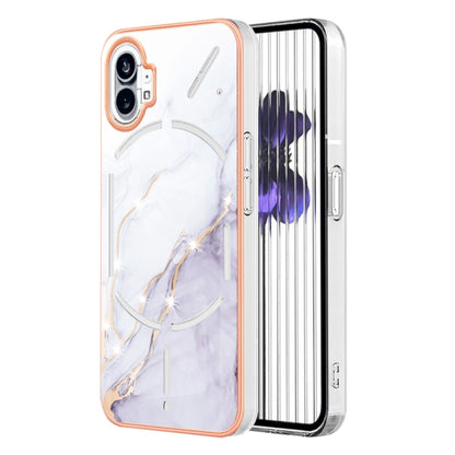 For Nothing Phone 1 Electroplating Marble Pattern IMD TPU Phone Case(White 006) - Nothing Cases by buy2fix | Online Shopping UK | buy2fix