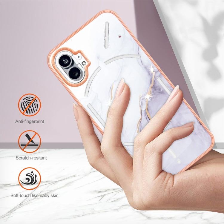 For Nothing Phone 1 Electroplating Marble Pattern IMD TPU Phone Case(White 006) - Nothing Cases by buy2fix | Online Shopping UK | buy2fix