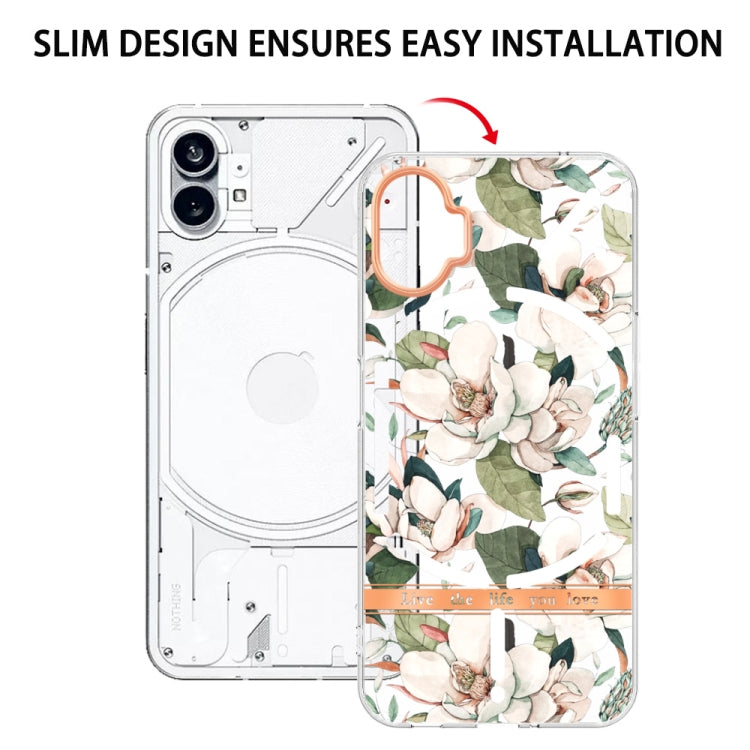 For Nothing Phone 1 Flowers and Plants Series IMD TPU Phone Case(Green Gardenia) by buy2fix