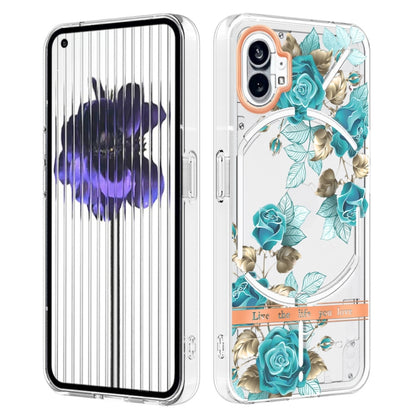 For Nothing Phone 1 Flowers and Plants Series IMD TPU Phone Case(Blue Rose) by buy2fix