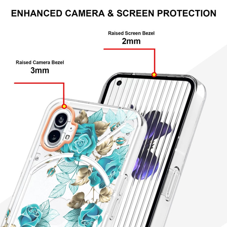 For Nothing Phone 1 Flowers and Plants Series IMD TPU Phone Case(Blue Rose) by buy2fix