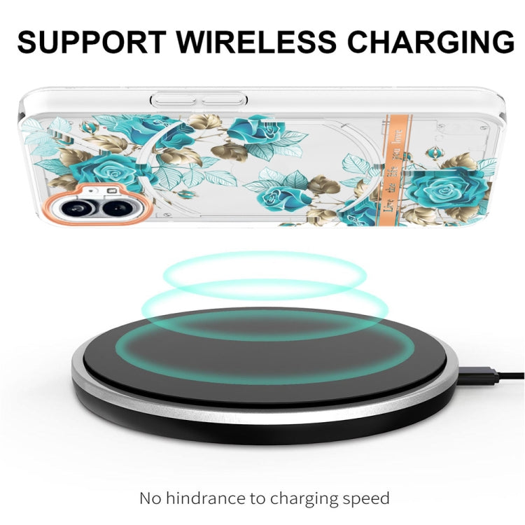 For Nothing Phone 1 Flowers and Plants Series IMD TPU Phone Case(Blue Rose) by buy2fix