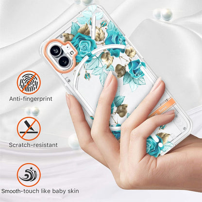 For Nothing Phone 1 Flowers and Plants Series IMD TPU Phone Case(Blue Rose) by buy2fix