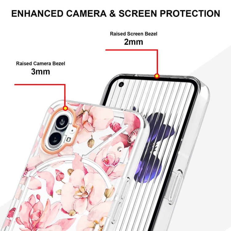 For Nothing Phone 1 Flowers and Plants Series IMD TPU Phone Case(Pink Gardenia) by buy2fix