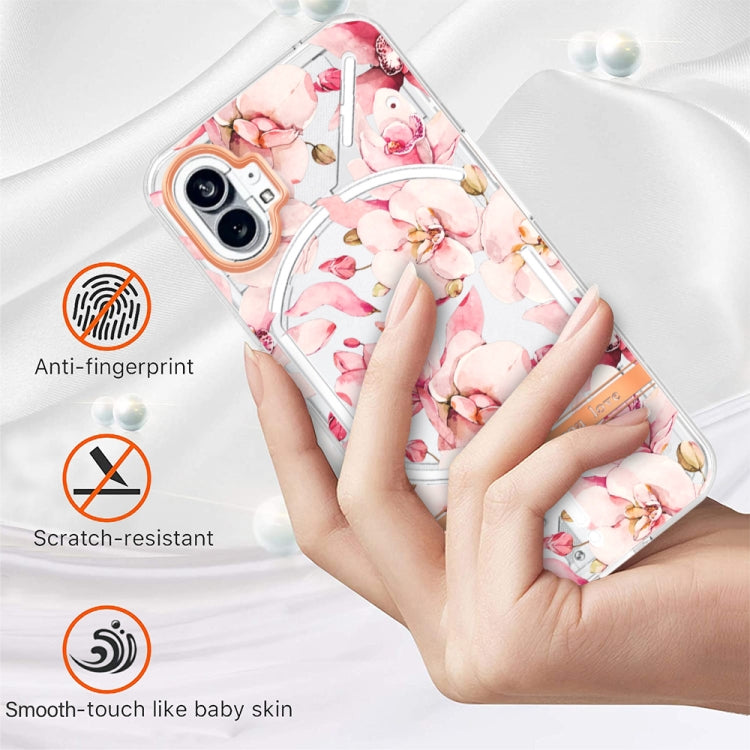 For Nothing Phone 1 Flowers and Plants Series IMD TPU Phone Case(Pink Gardenia) by buy2fix