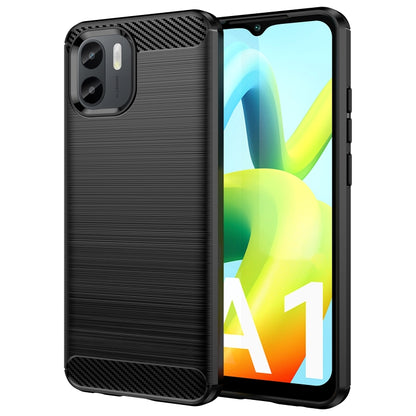 For Xiaomi Redmi A1 Brushed Texture Carbon Fiber TPU Phone Case(Black) by buy2fix
